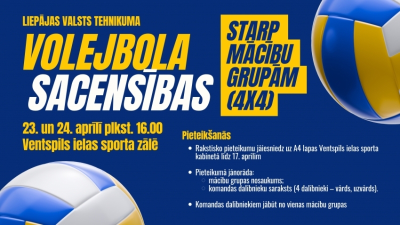 LVT VOLEJBOLA SACENSĪBAS STARP MĀCĪBU GRUPĀM 4x4