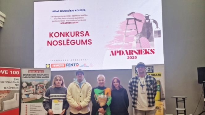 Liepājas Valsts tehnikuma audzēkņi triumfē profesionālās meistarības konkursā “APDARNIEKS 2025”