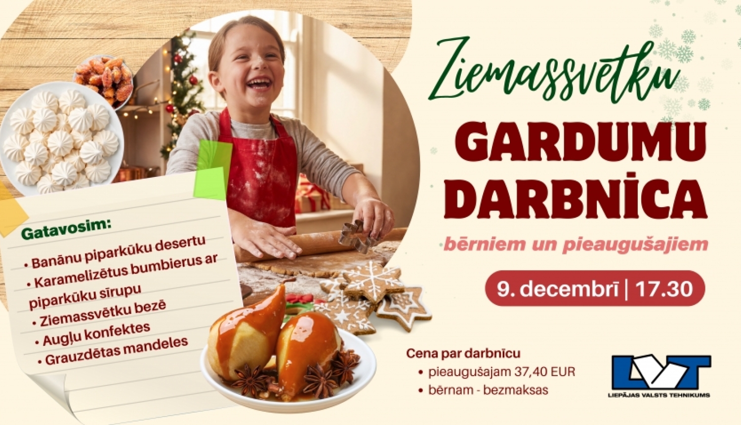 Pievienojies ZIEMASSVĒTKU GARDUMU DARBNĪCAI