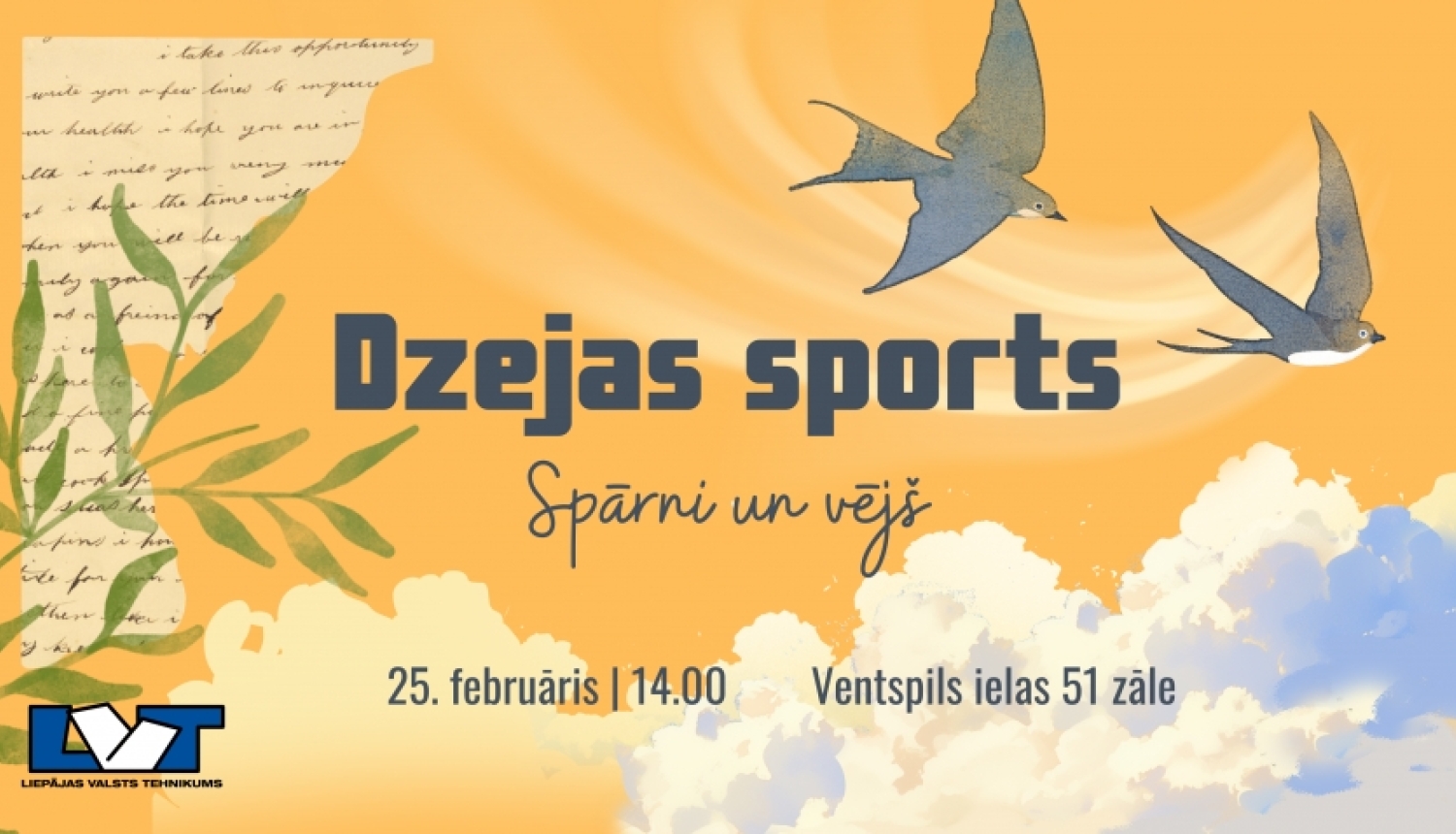 Liepājas Valsts tehnikumā notiks radošais konkurss “Dzejas sports 2026”